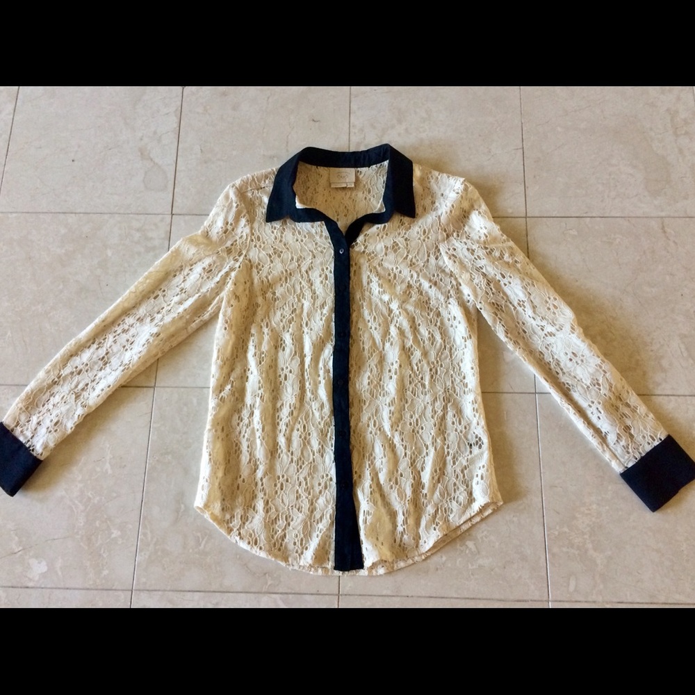 Anthropologie Lace Shirt Sz 6